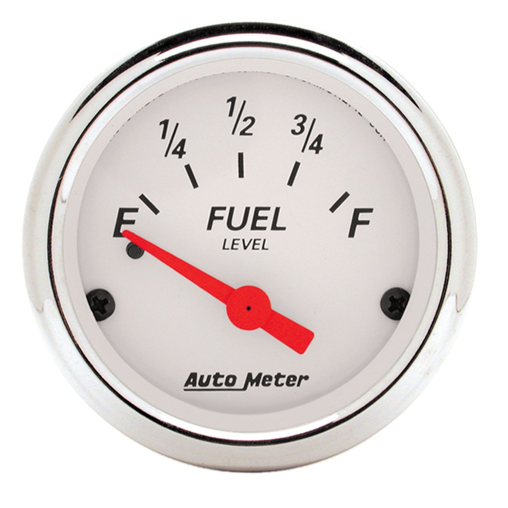 AutoMeter 2-1/16" FUEL LEVEL, 0-30 Ω, AIR-CORE, ARCTIC WHITE