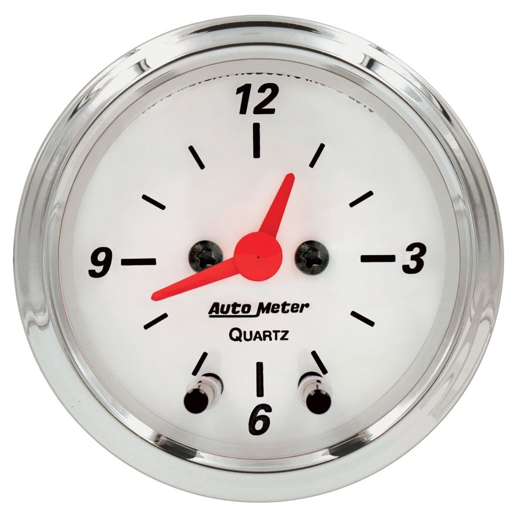 AutoMeter 2-1/16" CLOCK, 12 HOUR, ARCTIC WHITE