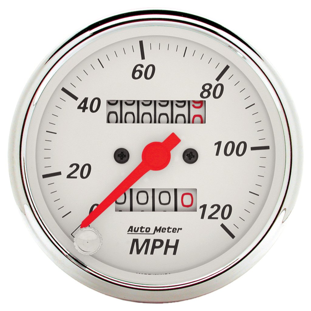 AutoMeter 3-1/8" SPEEDOMETER, 0-120 MPH, MECHANICAL, ARCTIC WHITE