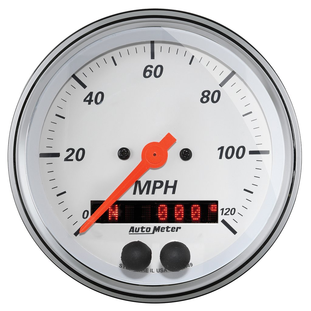 AutoMeter 3-3/8" GPS SPEEDOMETER, 0-120 MPH, ARCTIC WHITE