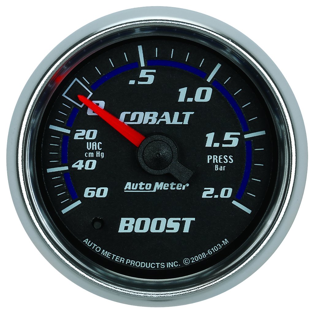 AutoMeter 2-1/16" BOOST/VACUUM, 60 CM/HG-2.0 BAR, MECHANICAL, COBALT
