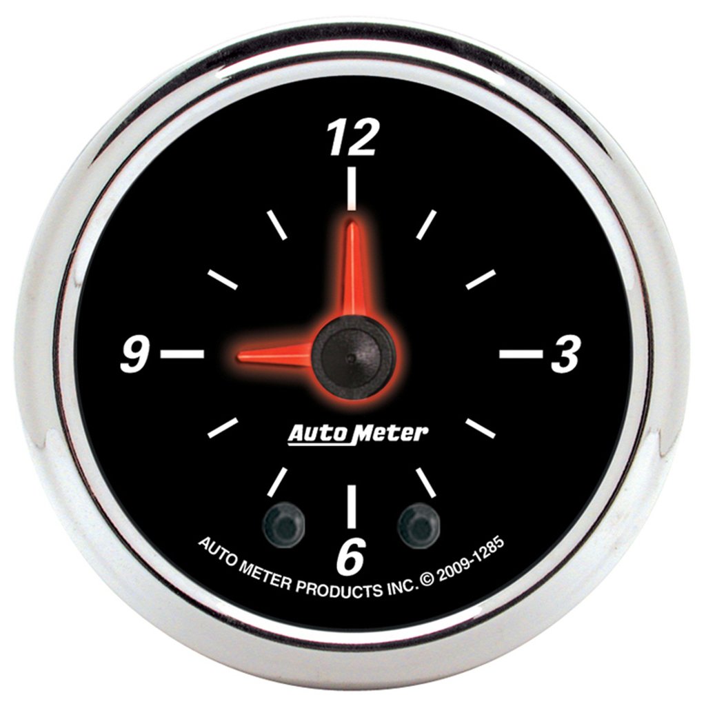 AutoMeter 2-1/16" CLOCK, 12 HOUR, DESIGNER BLACK II
