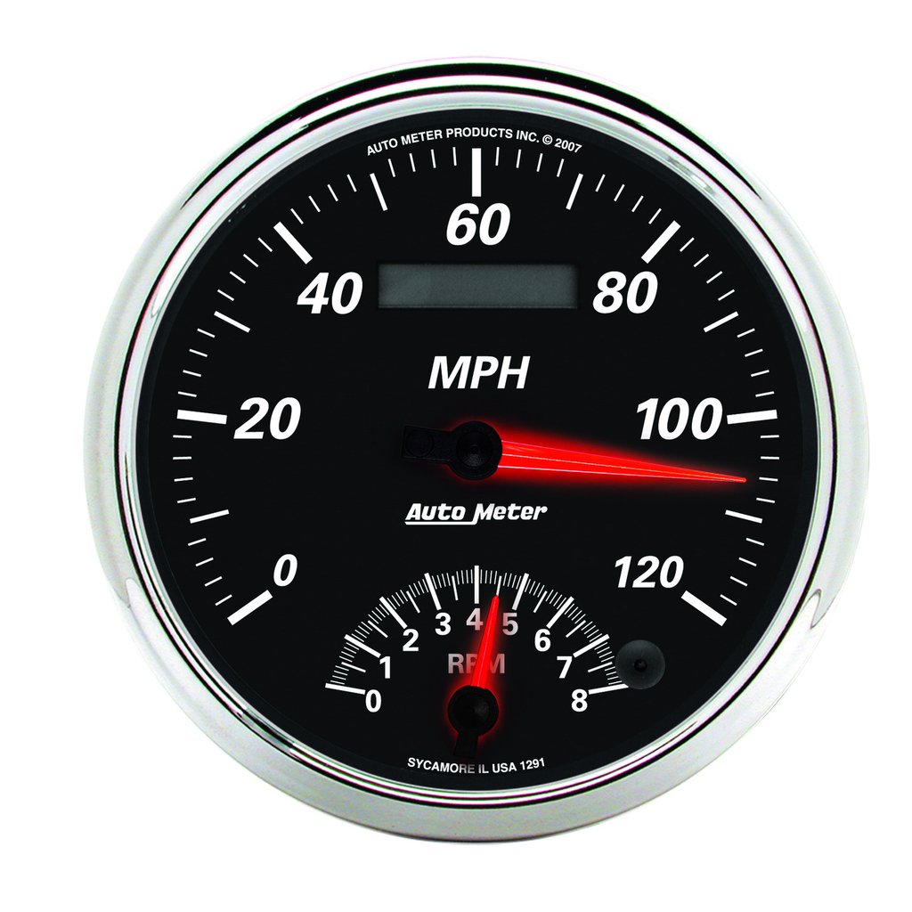 AutoMeter 5" tachometer/SPEEDOMETER COMBO, 8K RPM/120 MPH, ELECTRIC, DESIGNER BLACK II
