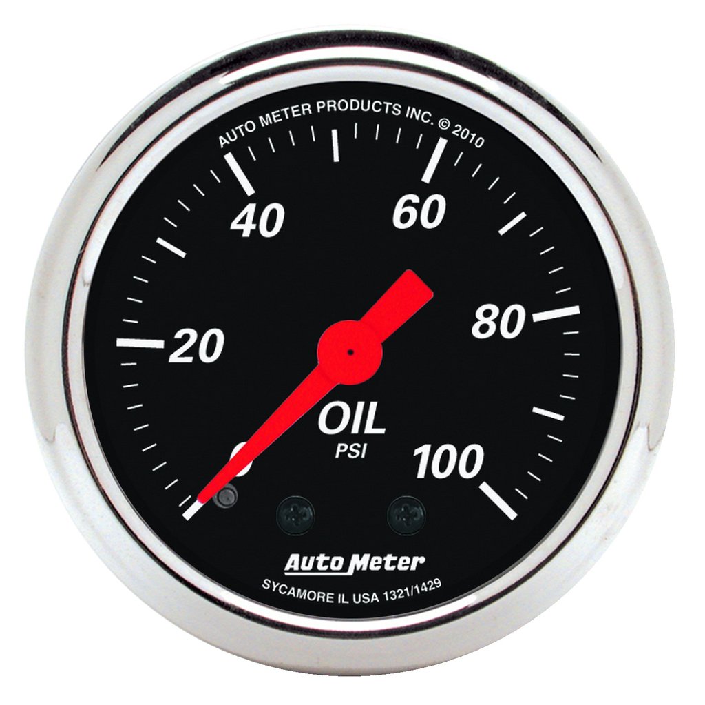 AutoMeter 2-1/16" OIL PRESSURE, 0-100 PSI, MECHANICAL, DESIGNER BLACK
