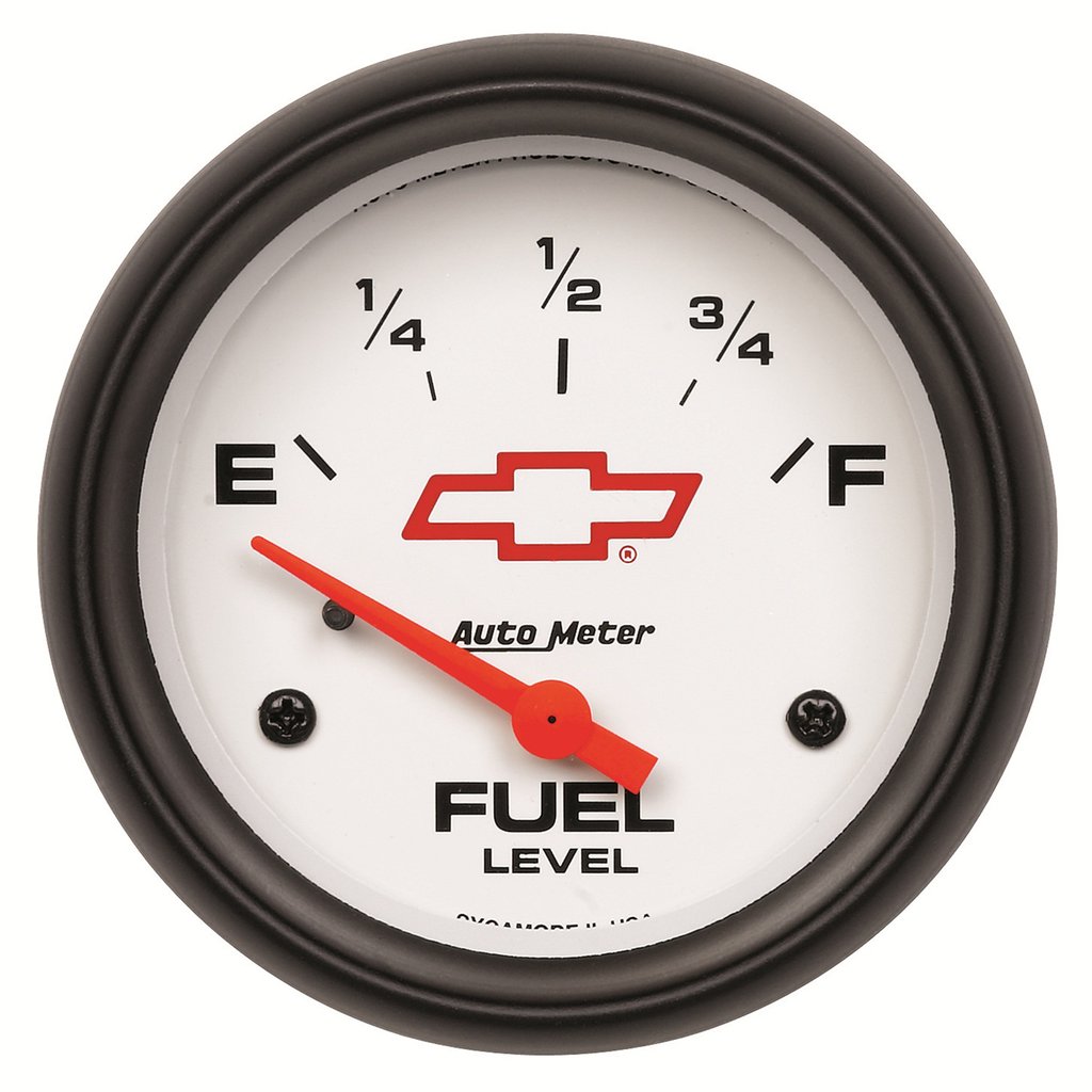 AutoMeter 2-5/8" FUEL LEVEL, 0-90 Ω, ELEC, BOWTIE, Chevy Red Bowtie