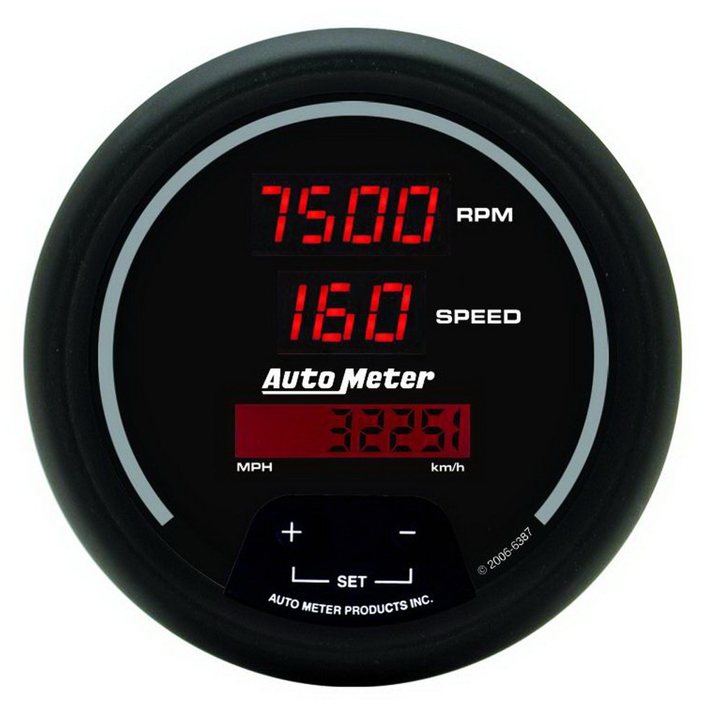 AutoMeter 3-3/8" tachometer/SPEEDOMETER COMBO, 8K RPM/260 MPH, ELECTRIC, SPORT-COMP DIGITAL