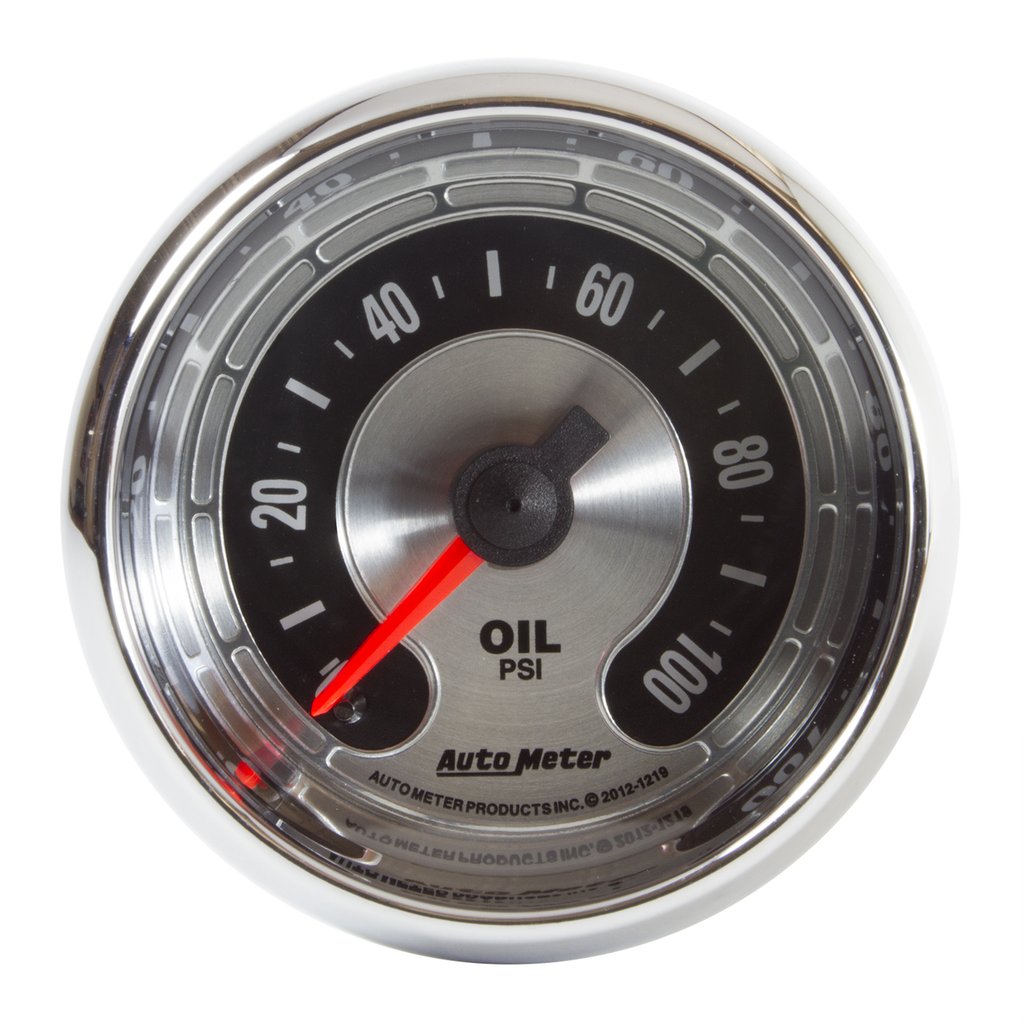 AutoMeter 2-1/16" OIL PRESSURE, 0-100 PSI, MECHANICAL, AMERICAN MUSCLE