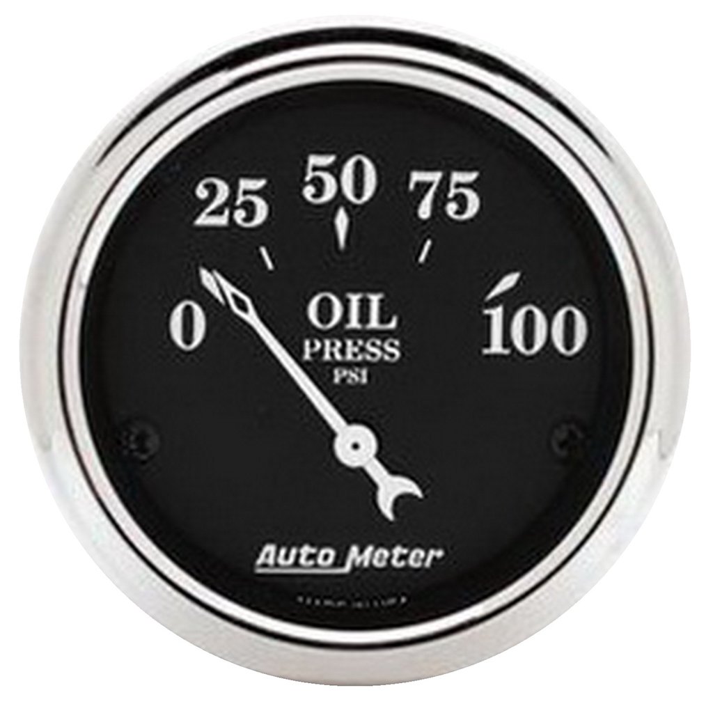 AutoMeter 2-1/16" OIL PRESSURE, 0-100 PSI, AIR-CORE, OLD TYME BLACK