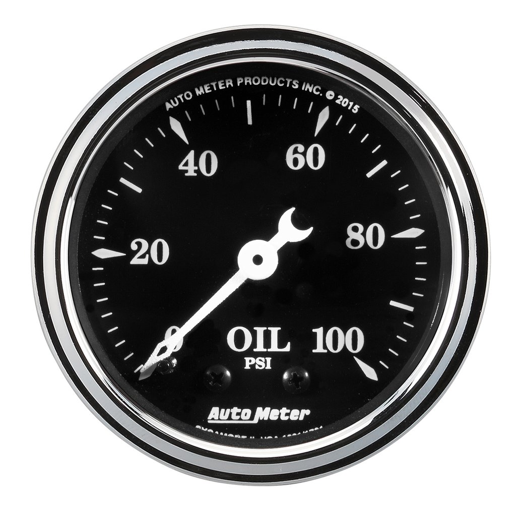 AutoMeter 2-1/16" OIL PRESSURE, 0-100 PSI, MECHANICAL, OLD TYME BLACK
