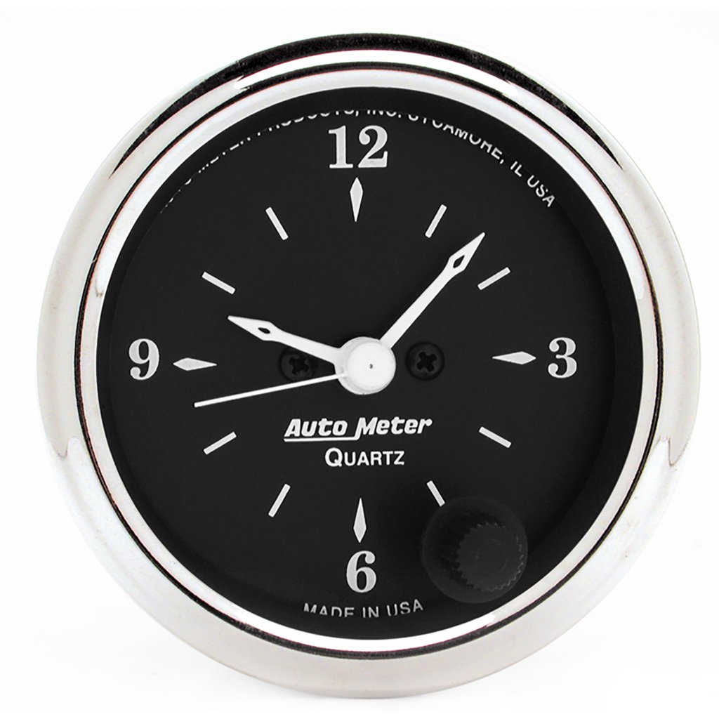 AutoMeter 2-1/16" CLOCK, 12 HOUR, OLD TYME BLACK