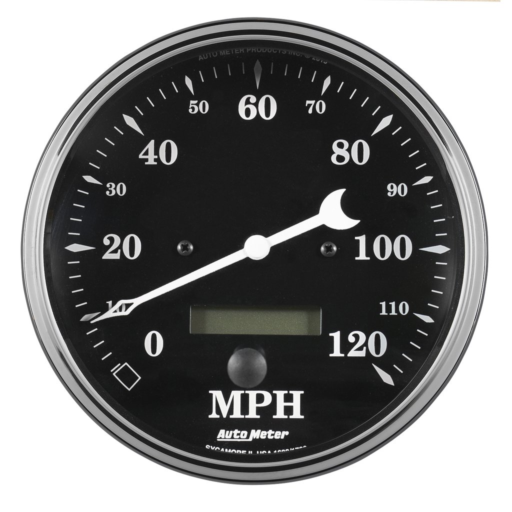 AutoMeter 5" SPEEDOMETER, 0-120 MPH, ELECTRIC W/ LCD ODO, OLD TYME BLACK