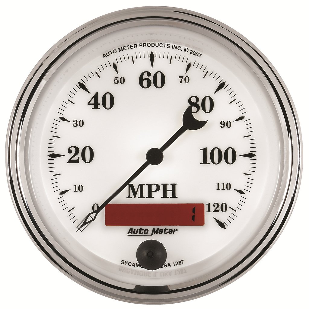 AutoMeter 3-3/8" SPEEDOMETER, 0-120 MPH, ELECTRIC, OLD-TYME WHITE II