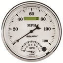 AutoMeter 5" tachometer/SPEEDOMETER COMBO, 8K RPM/120 MPH, ELECTRIC, OLD-TYME WHITE II