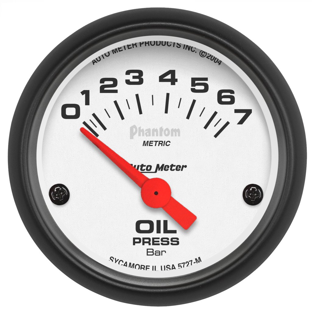 AutoMeter 2-1/16" OIL PRESSURE, 0-7 BAR, AIR-CORE, PHANTOM