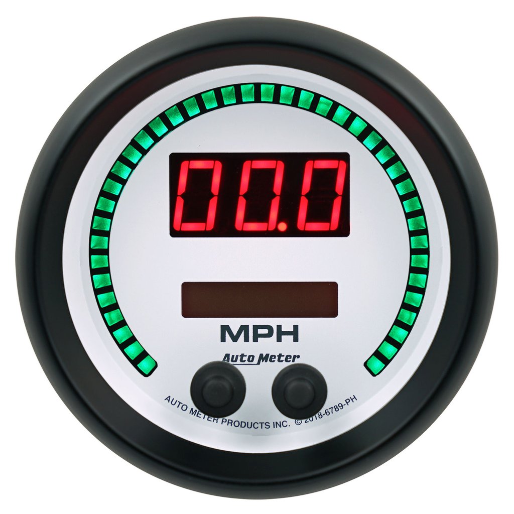 AutoMeter 3-3/8" SPEEDOMETER 260 MPH / 260 KM/H ELEC. PROGRAMMABLE, PHANTOM ELITE DIGITAL