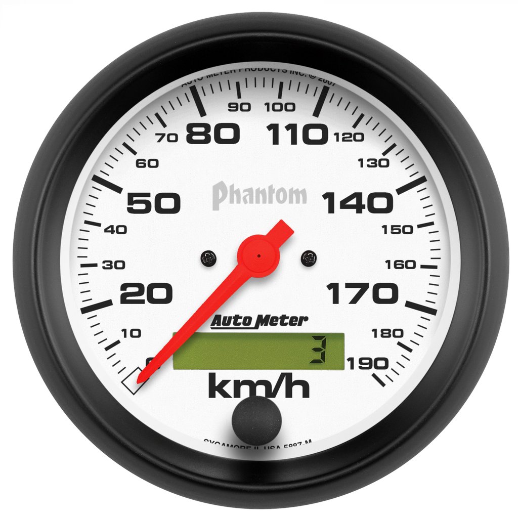 AutoMeter 3-3/8" SPEEDOMETER, 0-190 KM/H, ELECTRIC, PHANTOM
