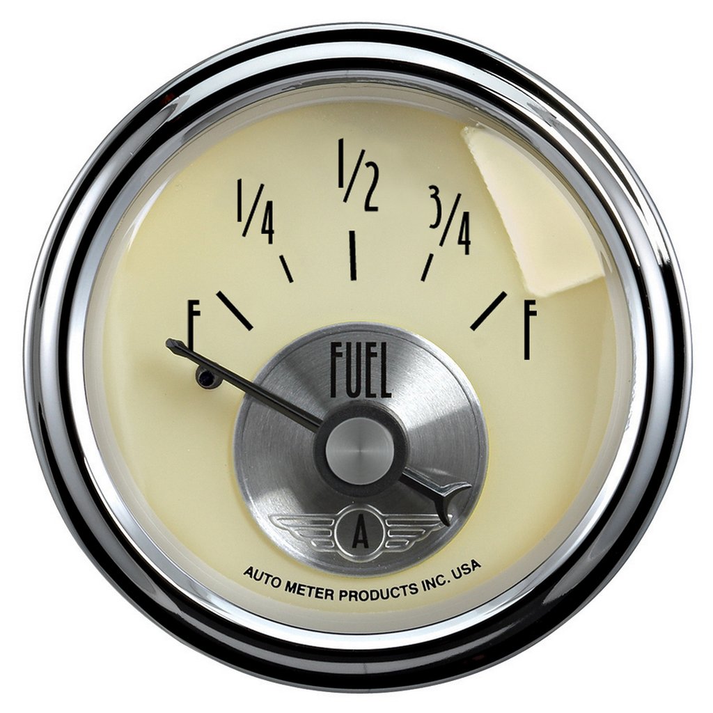 AutoMeter 2-1/16" FUEL LEVEL, 240- 33 Ω, AIR-CORE, SSE, PRES ANTQ IVORY