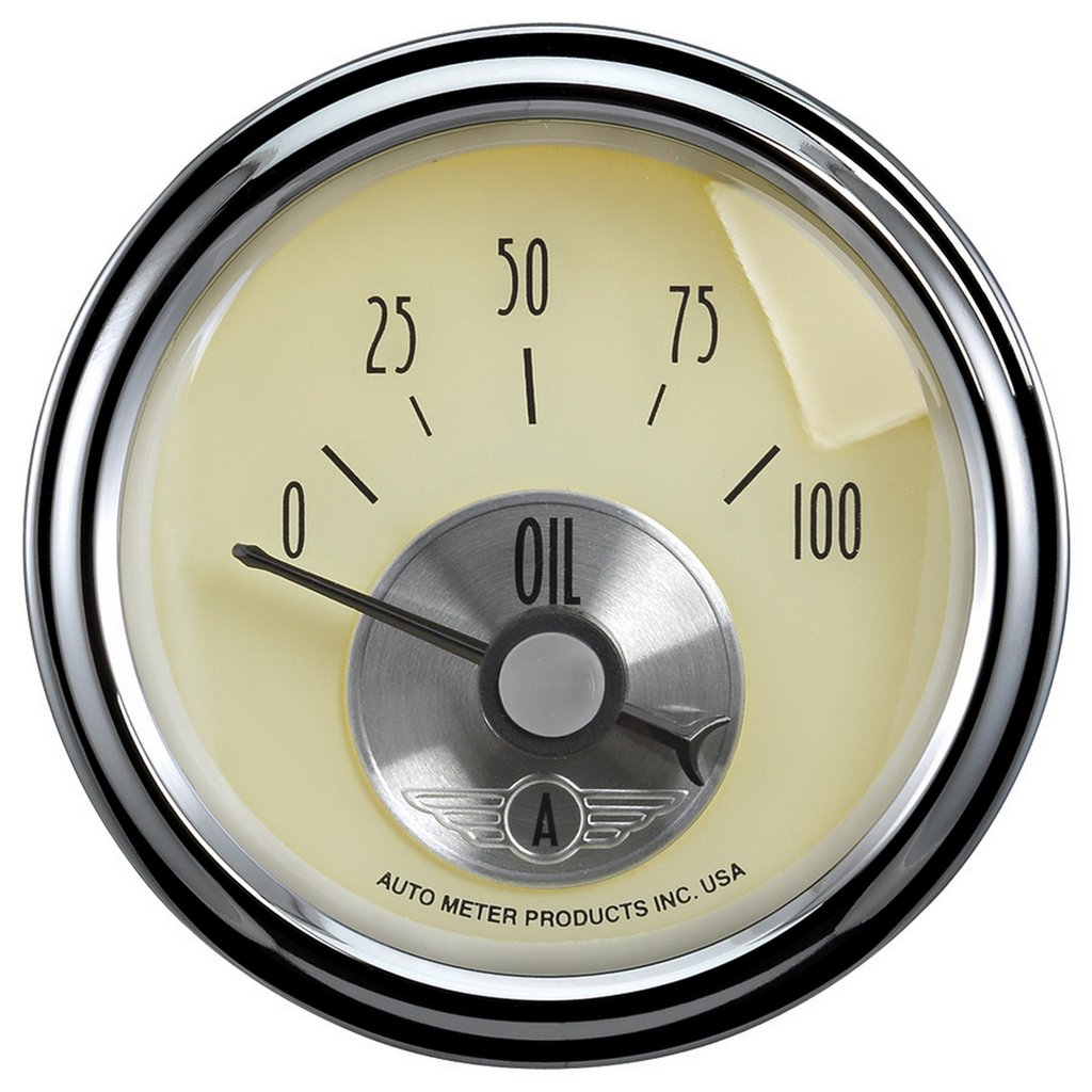AutoMeter 2-1/16" OIL PRESSURE, 0-100 PSI, AIR-CORE, PRESTIGE ANTIQUE IVORY