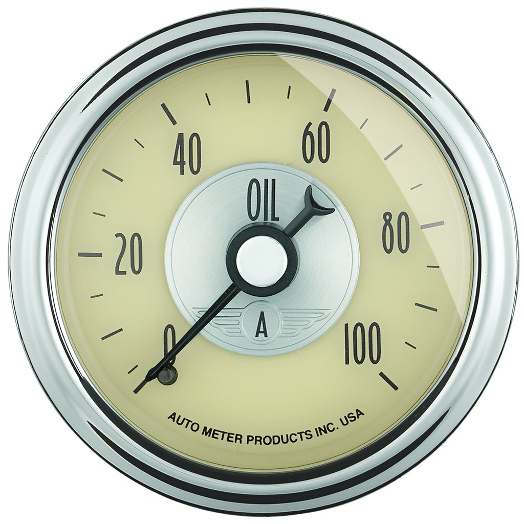 AutoMeter 2-1/16" OIL PRESSURE, 0-100 PSI, MECHANICAL, PRESTIGE ANTIQUE IVORY