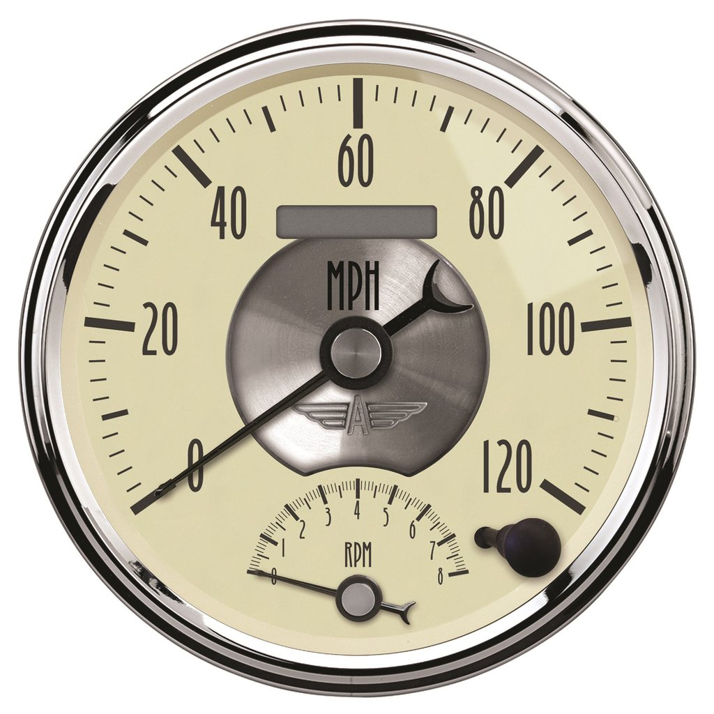 AutoMeter 5" tachometer/SPEEDOMETER COMBO, 8K RPM/120 MPH, ELECTRIC, PRESTIGE ANTIQUE IVORY
