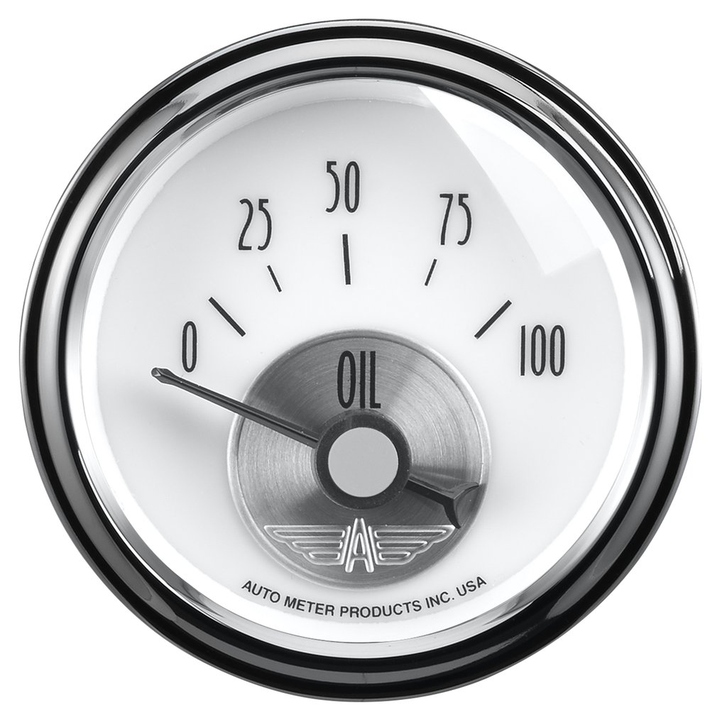 AutoMeter 2-1/16" OIL PRESSURE, 0-100 PSI, AIR-CORE, PRESTIGE PEARL