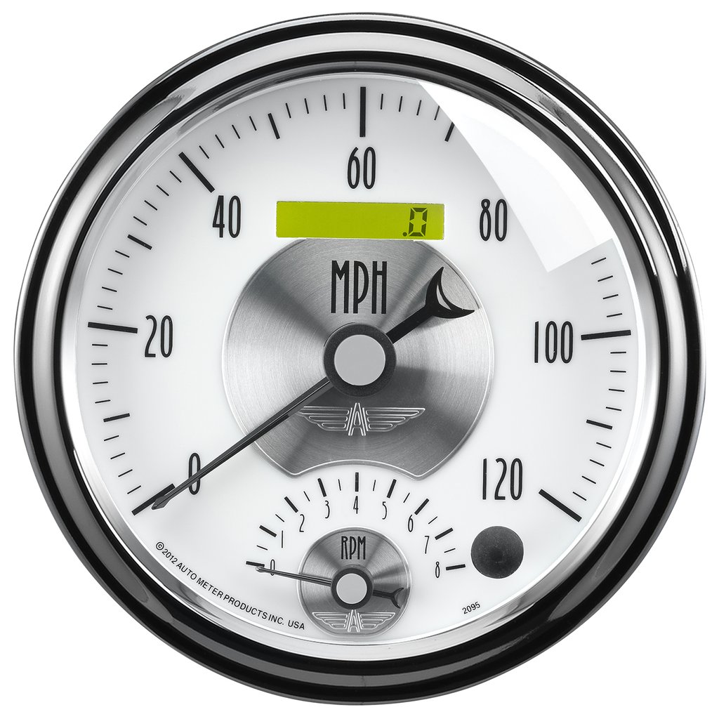 AutoMeter 5" tachometer/SPEEDOMETER COMBO, 8K RPM/120 MPH, ELECTRIC, PRESTIGE PEARL