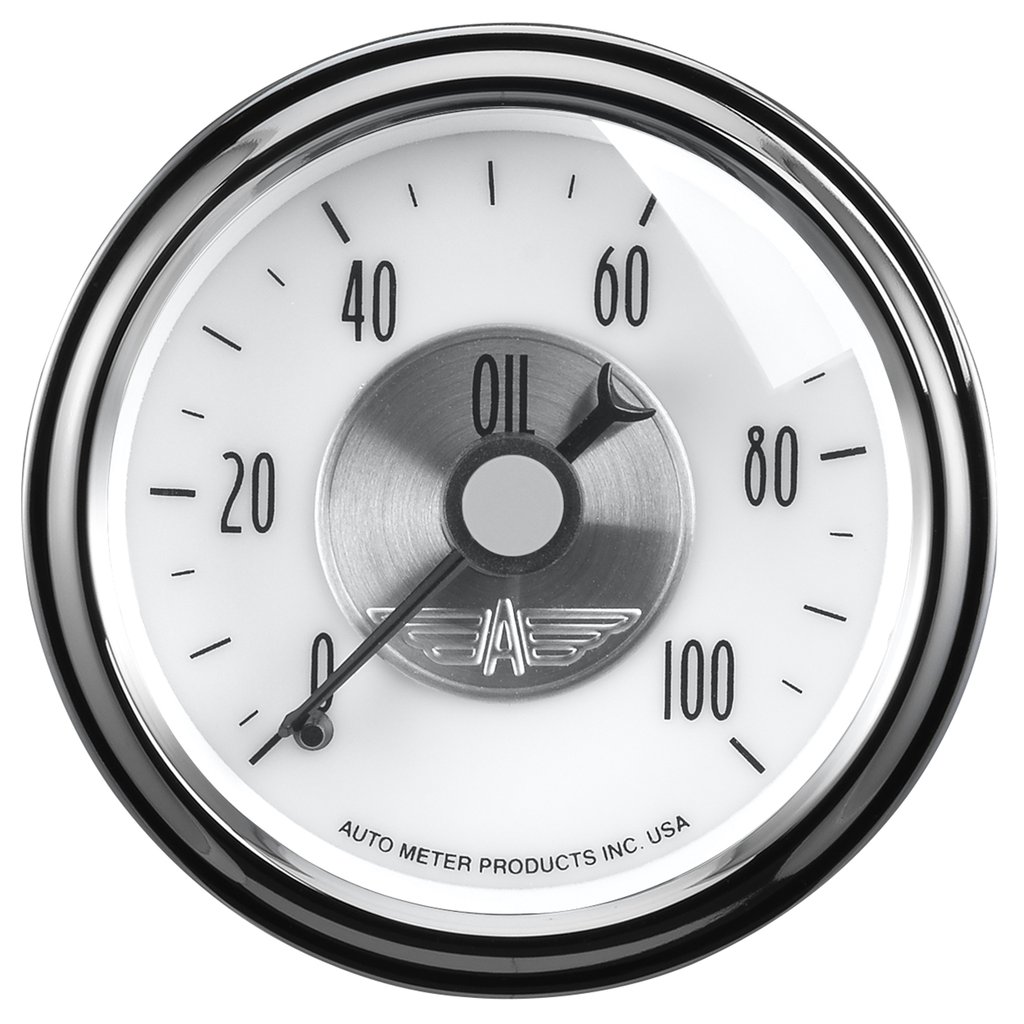 AutoMeter 2-1/16" OIL PRESSURE, 0-100 PSI, MECHANICAL, PRESTIGE PEARL