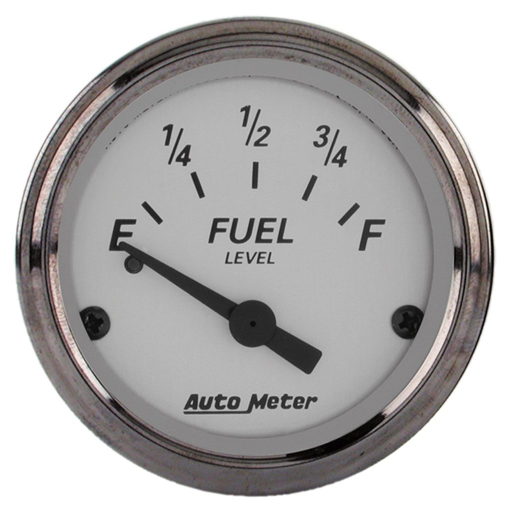 AutoMeter 2-1/16" FUEL LEVEL, 0-90 Ω, AIR-CORE, GM, SILVER