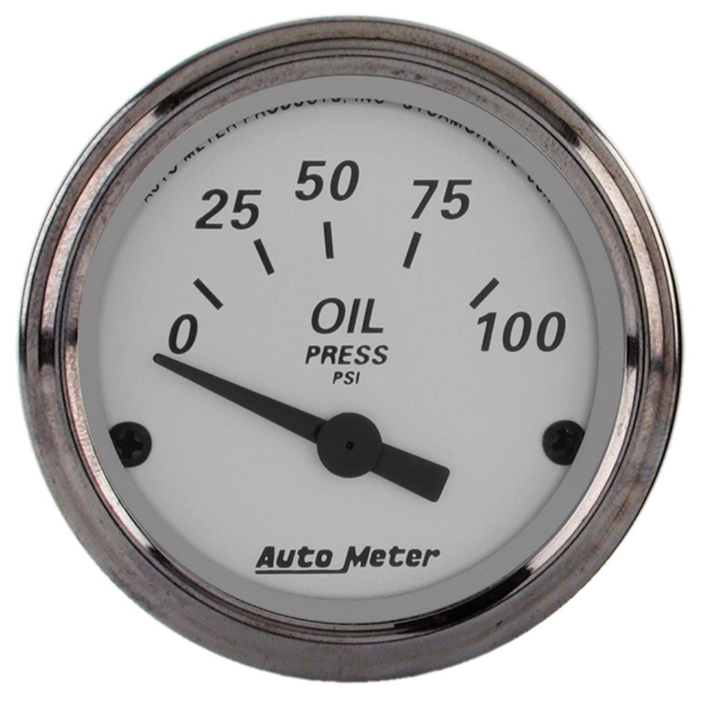 AutoMeter 2-1/16" OIL PRESSURE, 0-100 PSI, AIR-CORE, AMERICAN PLATINUM