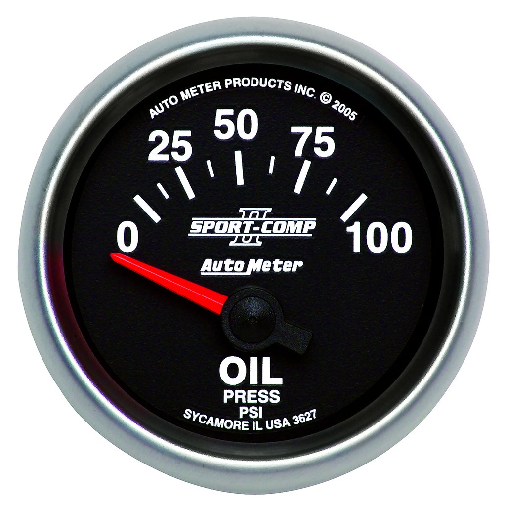 AutoMeter 2-1/16" OIL PRESSURE, 0-100 PSI, AIR-CORE, SPORT-COMP II