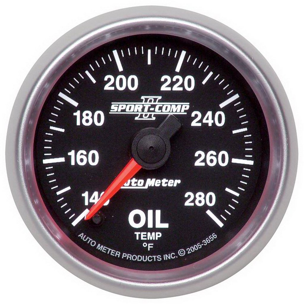 AutoMeter 2-1/16" OIL TEMPERATURE, 140-280 °F, STEPPER MOTOR, SPORT-COMP II