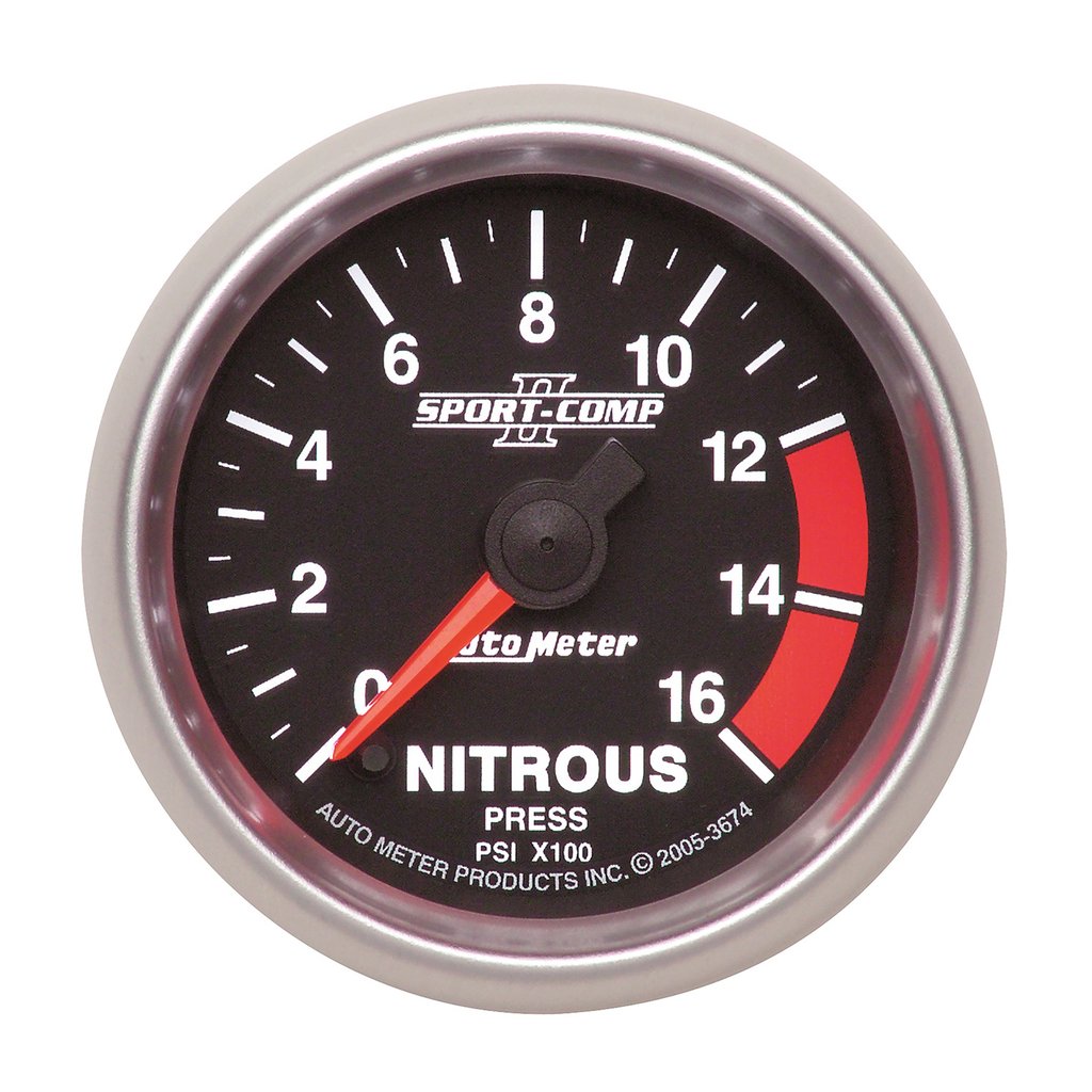 AutoMeter 2-1/16" NITROUS PRESSURE, 0-1600 PSI, STEPPER MOTOR, SPORT-COMP II
