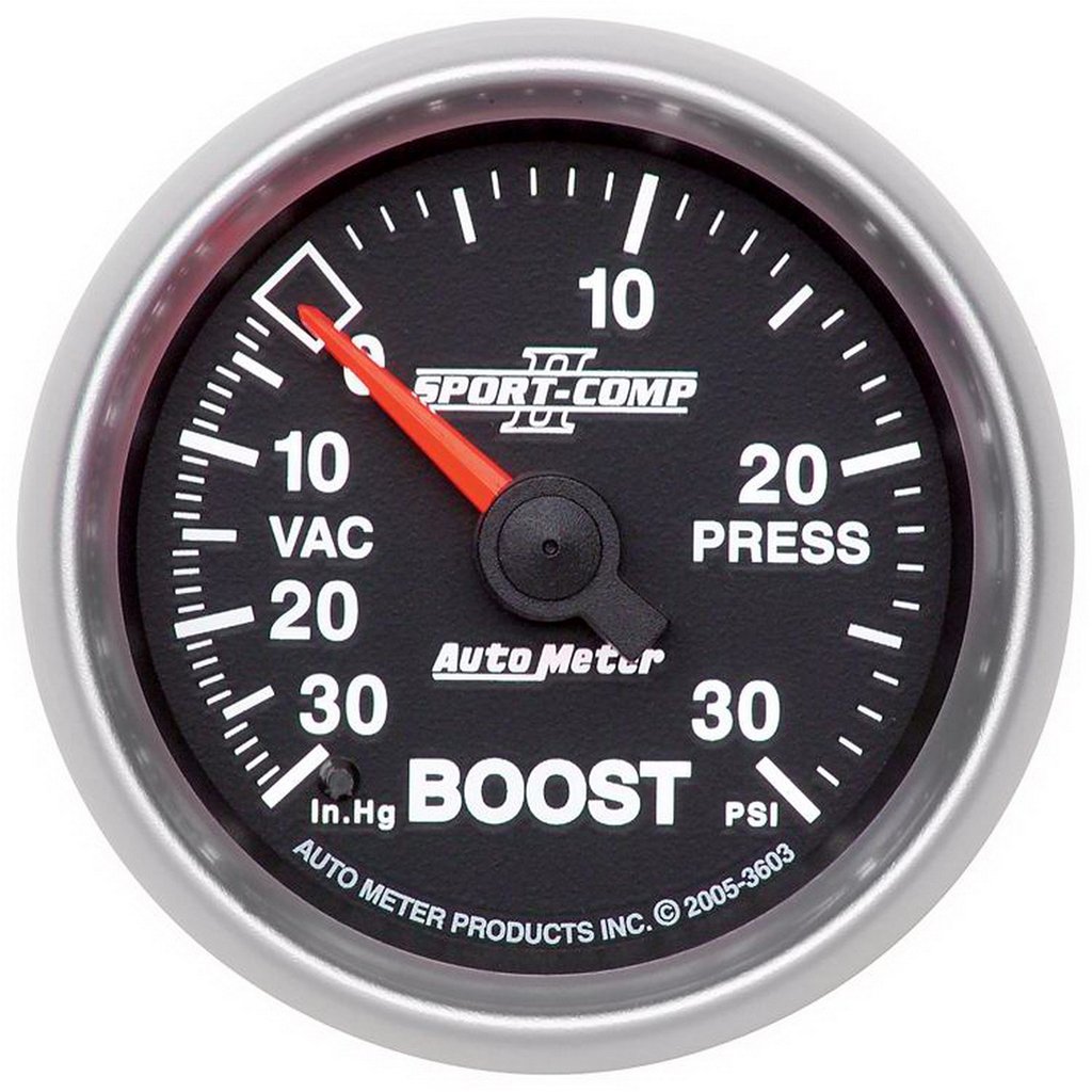 AutoMeter 2-1/16" BOOST/VACUUM, 30 IN HG/30 PSI, MECHANICAL, SPORT-COMP II