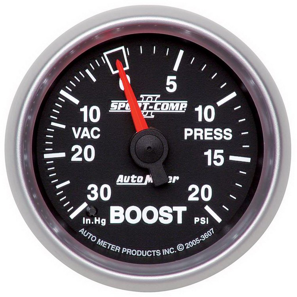AutoMeter 2-1/16" BOOST/VACUUM, 30 IN HG/20 PSI, MECHANICAL, SPORT-COMP II
