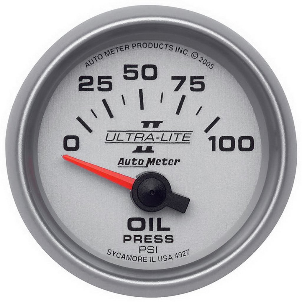 AutoMeter 2-1/16" OIL PRESSURE, 0-100 PSI, AIR-CORE, ULTRA-LITE II