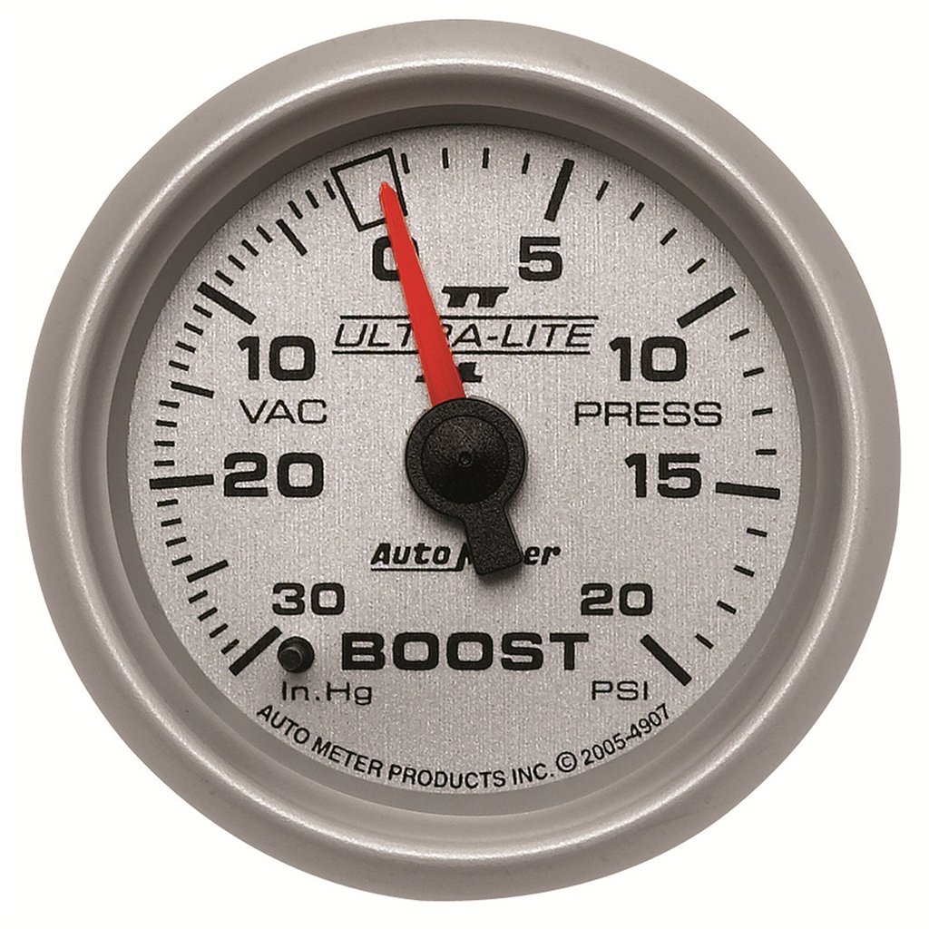 AutoMeter 2-1/16" BOOST/VACUUM, 30 IN HG/20 PSI, MECHANICAL, ULTRA-LITE II