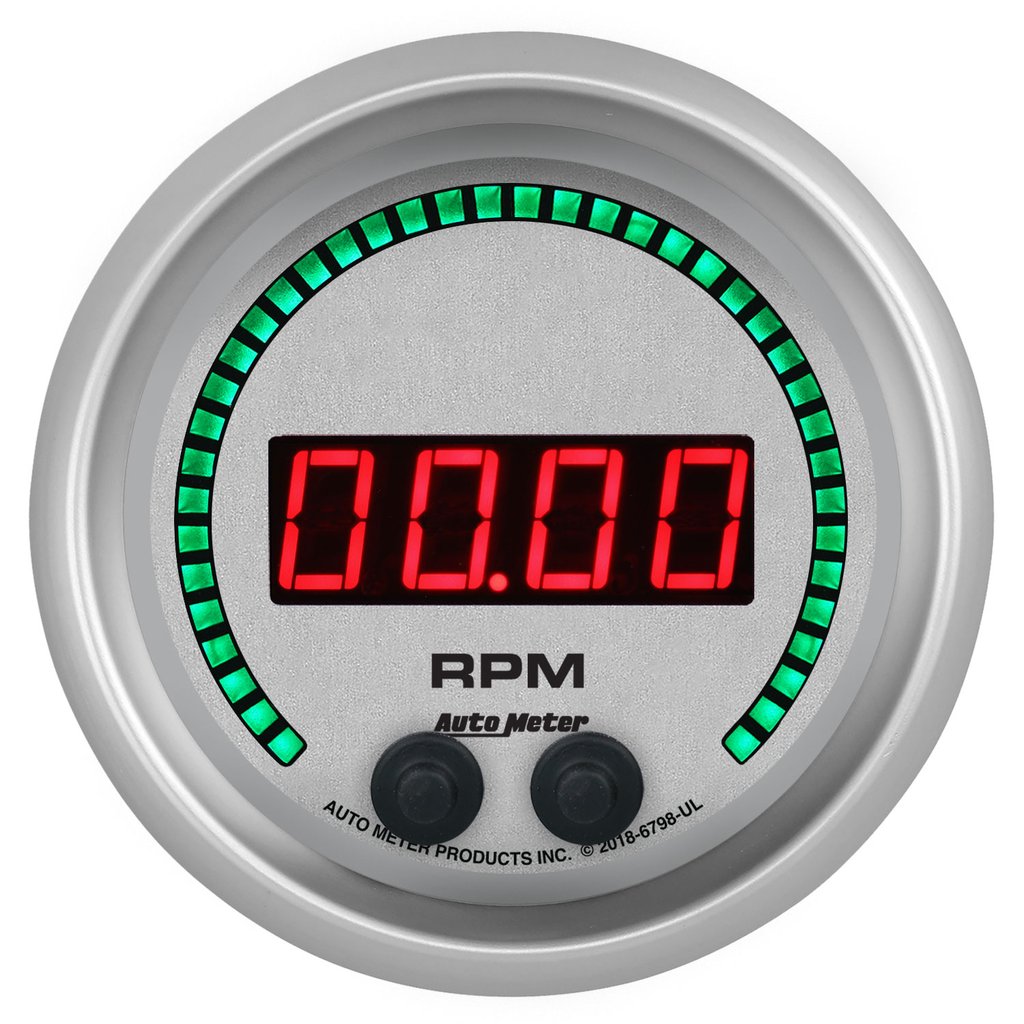 AutoMeter 3-3/8" tachometer, 0-16K RPM, IN-DASH, ULTRA-LITE ELITE DIGITAL