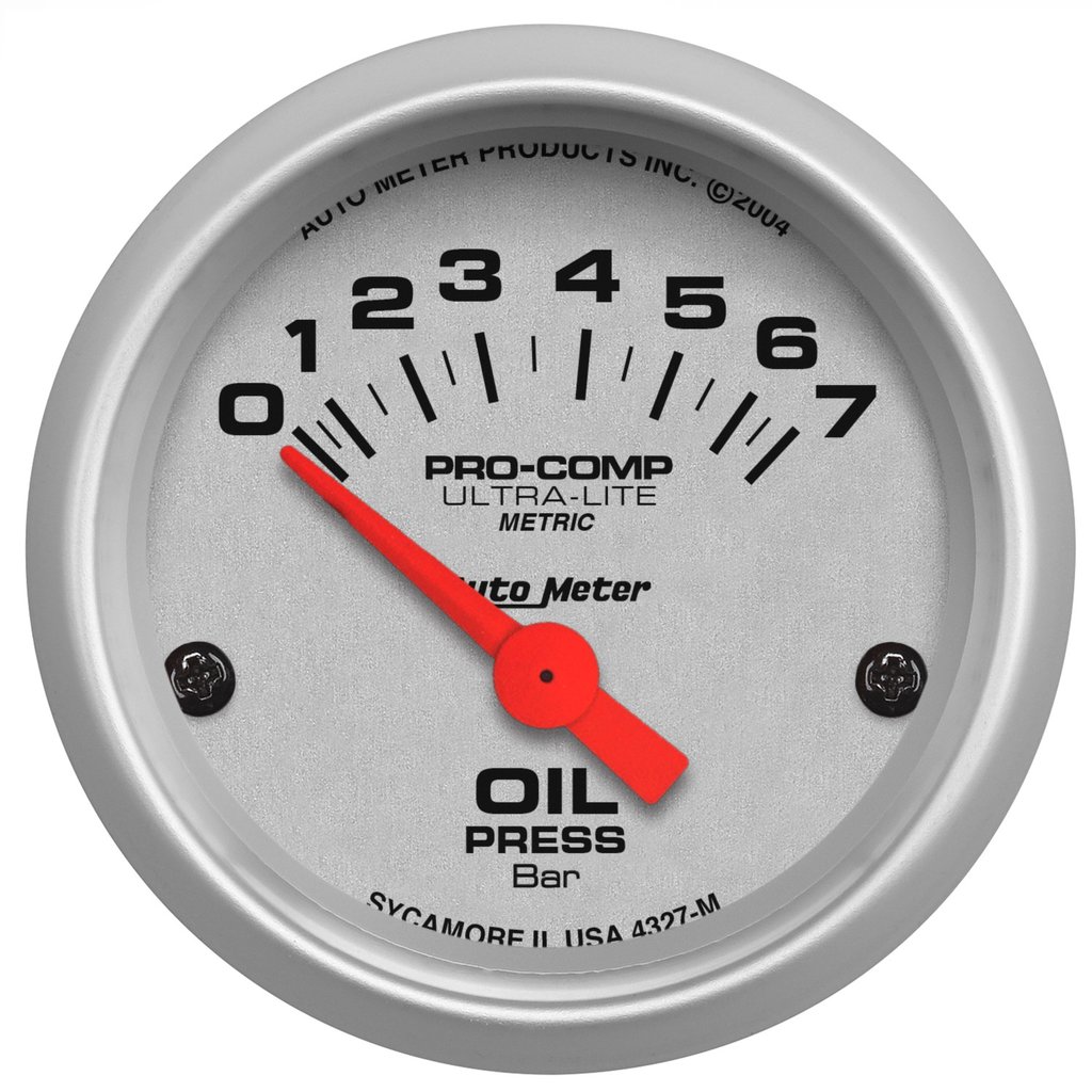 AutoMeter 2-1/16" OIL PRESSURE, 0-7 BAR, AIR-CORE, ULTRA-LITE