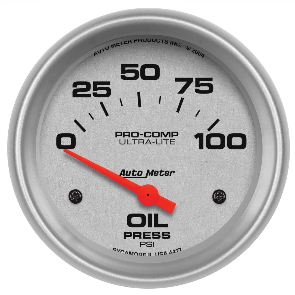AutoMeter 2-5/8" OIL PRESSURE, 0-100 PSI, AIR-CORE, ULTRA-LITE