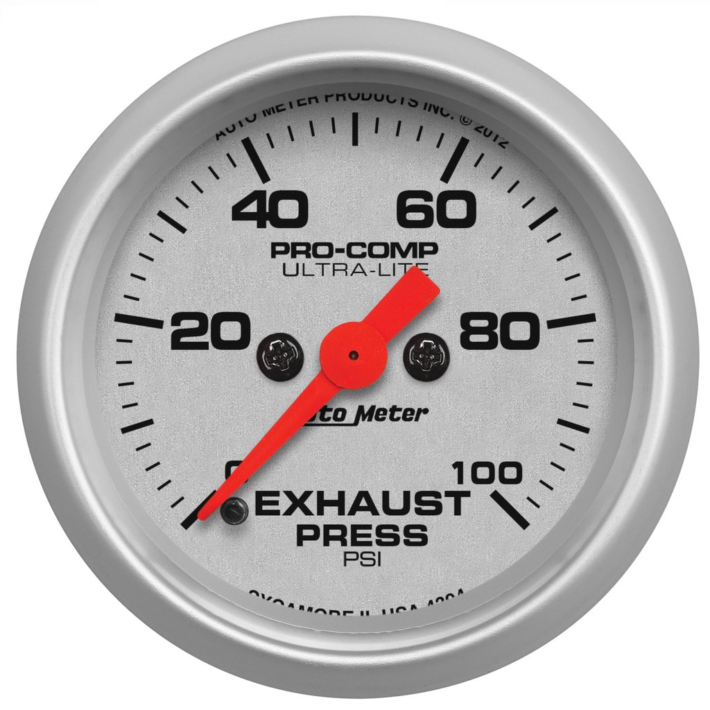 AutoMeter 2-1/16" EXHAUST PRESSURE, 0-100 PSI, STEPPER MOTOR, ULTRA-LITE