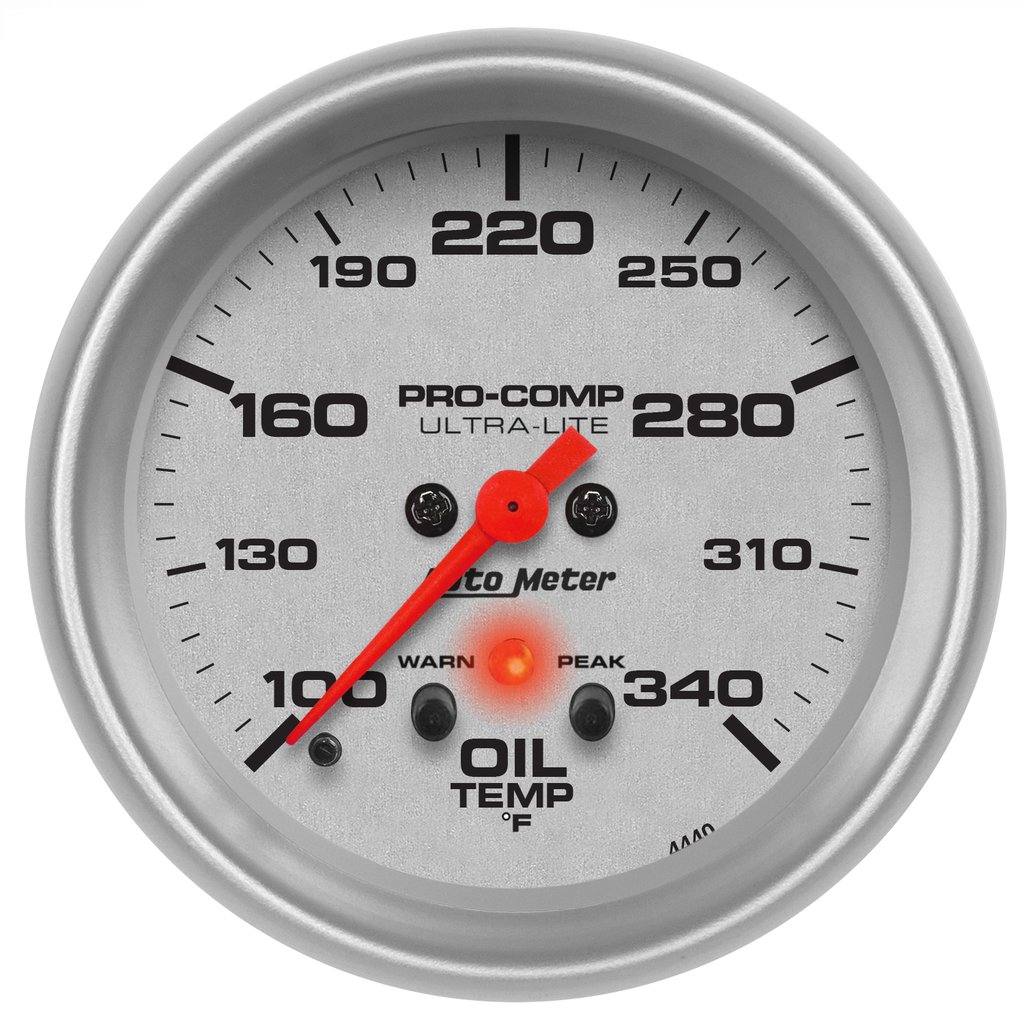AutoMeter 2-5/8" OIL TEMPERATURE, 100-340 °F, STEPPER MOTOR, ULTRA-LITE