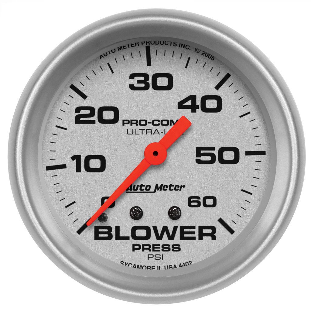 AutoMeter 2-5/8" BLOWER PRESSURE, 0-60 PSI, MECHANICAL, ULTRA-LITE