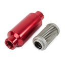 Top Street Performance JM1022R: JM1022R Fuel Filter w/ 40 Micron Stainless Steel Element, Red