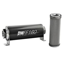 DeatschWerks 803160040K: 803160040K In-line fuel filter element and housing kit stainless steel 40 micron -10AN 160mm. Universal