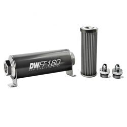 DeatschWerks 803160040K6: 803160040K6 In-line fuel filter element and housing kit stainless steel 40 micron -6AN 160mm. Universal