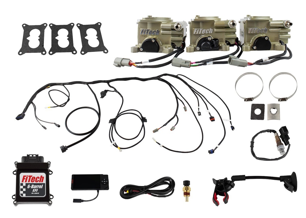 FITech Fuel Injection 39610: 39610 Go EFI 3x2 Tri-Power 600 HP Throttle Body System Basic Kit