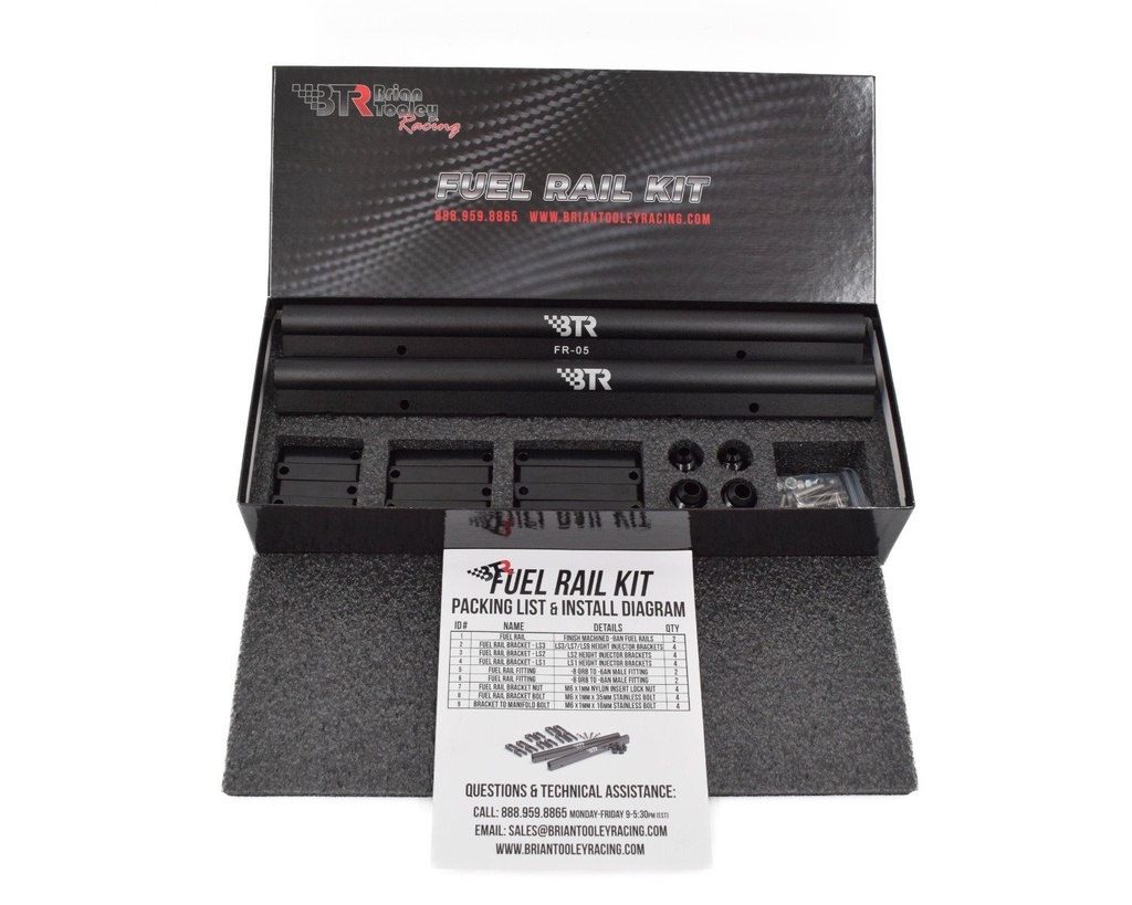 Brian Tooley Racing BTR FRK-02: BTRFRK02 Fuel Rail Kit for V2 Trinity Intake Manifolds