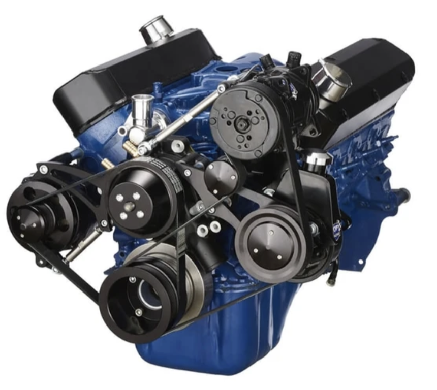  Black Ford 289-302-351W Serpentine Conversion Kit - Alternator, Power Steering & A/C 