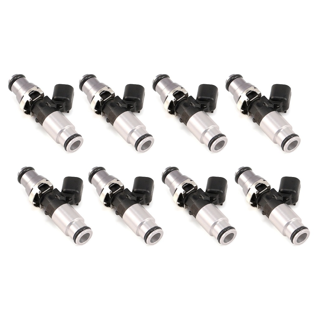 Injector Dynamics 1300601414B8: 1300.60.14.14B.8 1340cc Fuel Injector Set, 60 mm Length, 14 mm Grey Top, Blue Bottom Adaptor