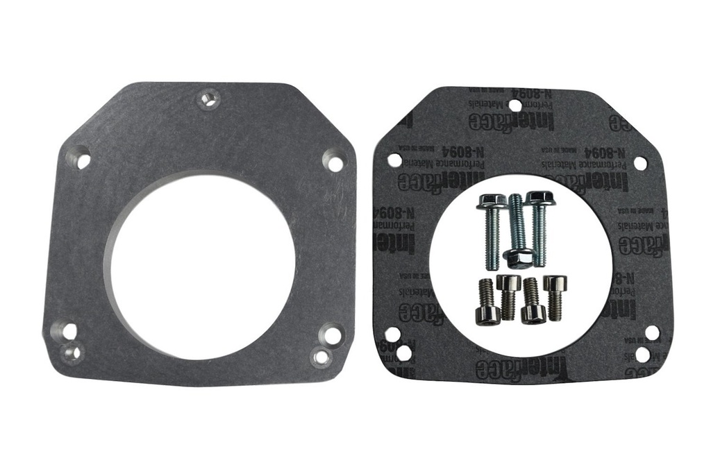 ICT Billet 551567: LS Throttle Body Adapter for LS 4-Bolt Intake to 3-Bolt Drive By Wire Throttle Body